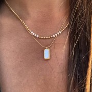 Srebrny pozłacany naszyjnik choker z kulek BIEL