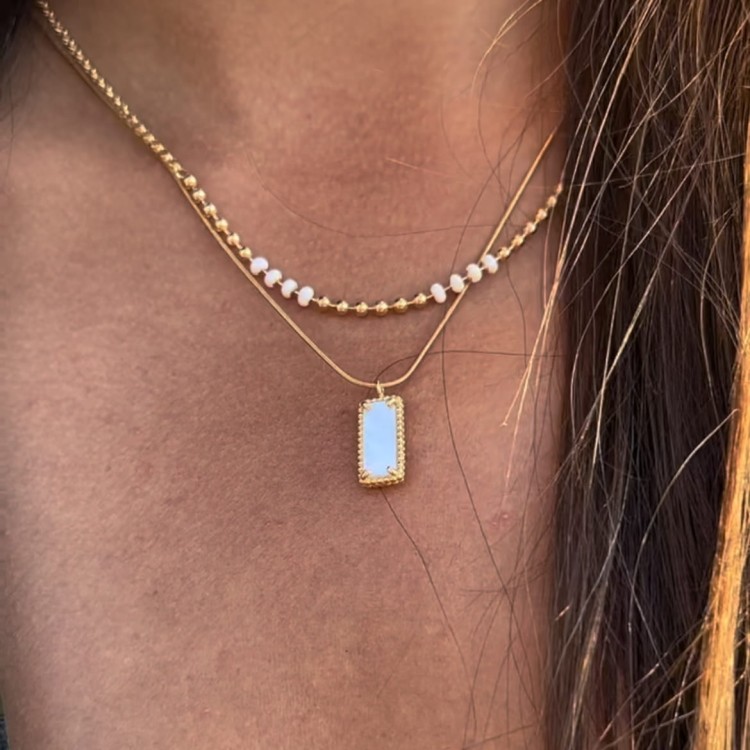 Srebrny pozłacany naszyjnik choker z kulek BIEL