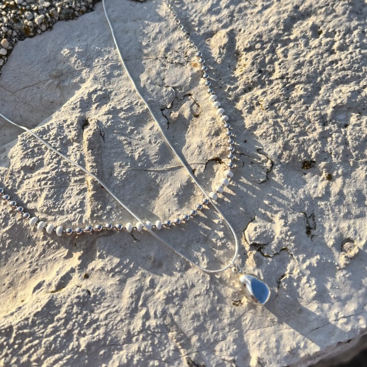 Srebrny naszyjnik choker z kulek BIEL