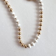 Srebrny pozłacany naszyjnik choker z kulek BIEL