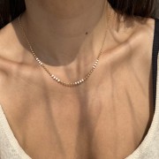 Srebrny pozłacany naszyjnik choker z kulek BIEL