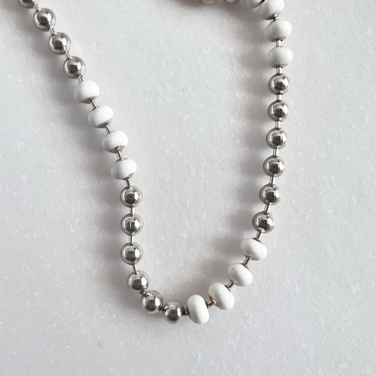 Srebrny naszyjnik choker z kulek BIEL