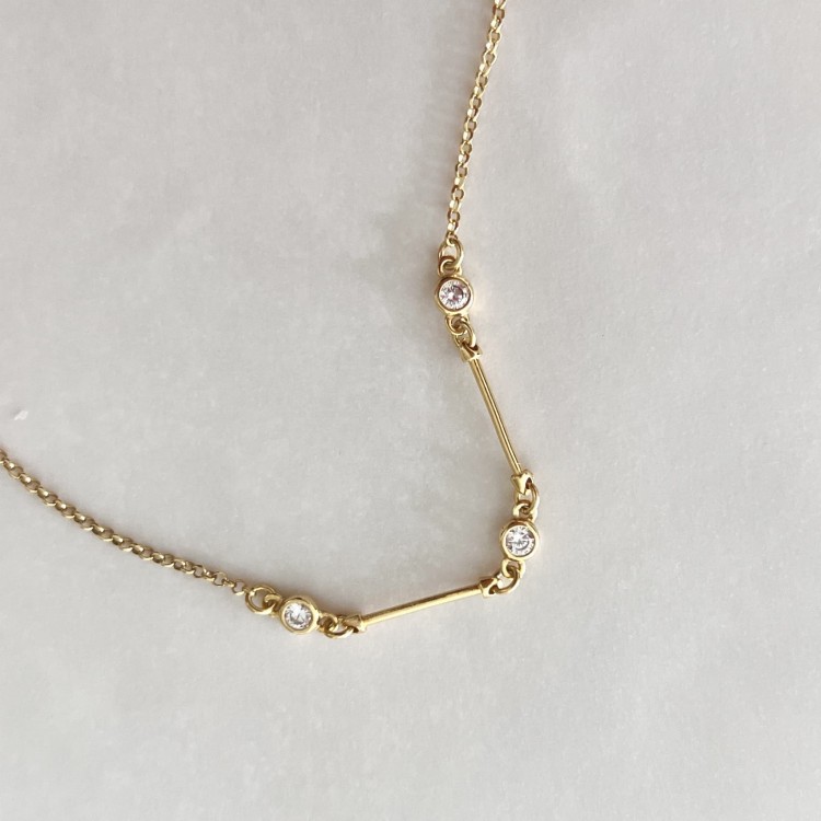 Srebrna pozłacana bransoletka z cyrkoniami KLEJNOT