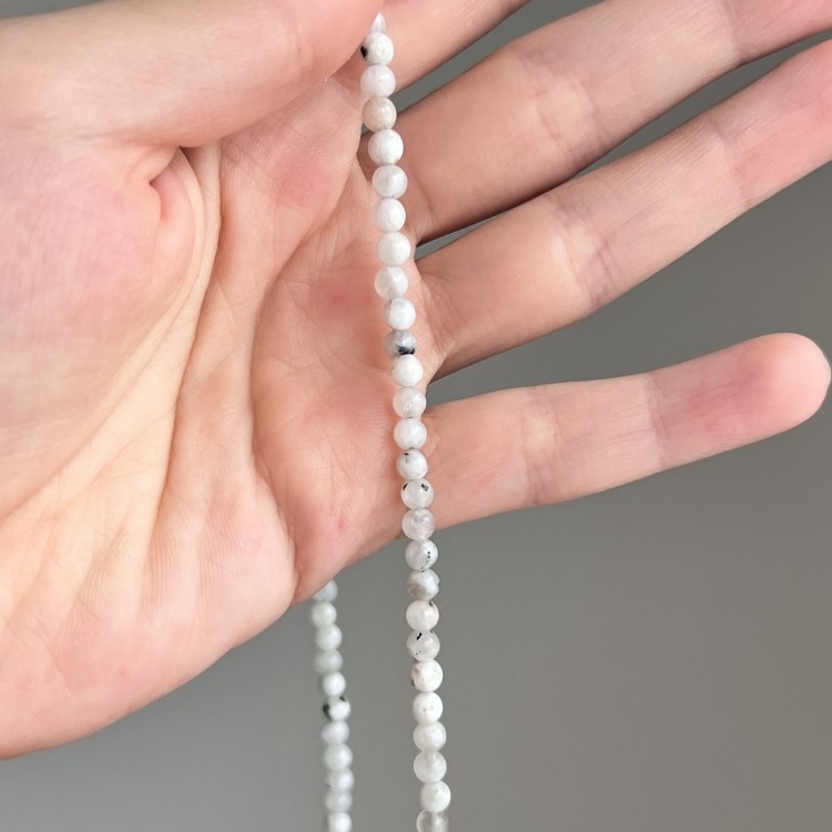 Naszyjnik ZAPIĘCIE KOŁO kamień księżycowy PEŁNIA kamienie naturalne biały