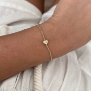 Srebrna pozłacana delikatna bransoletka SERDUSZKO i cyrkonią