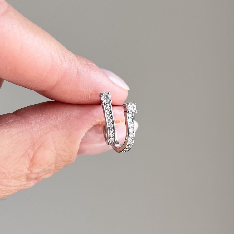 Srebrne kolczyki z cyrkoniami NIEOCZYWISTE