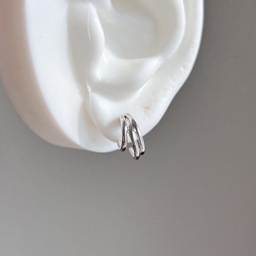 Srebrne kolczyki KOŁA POTRÓJNE