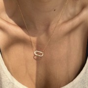 Srebrny pozłacany naszyjnik zapięcie SZEPT