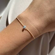 Bransoletka na szczęście  | kryształ górski, masa perłowa, kamień księżycowy