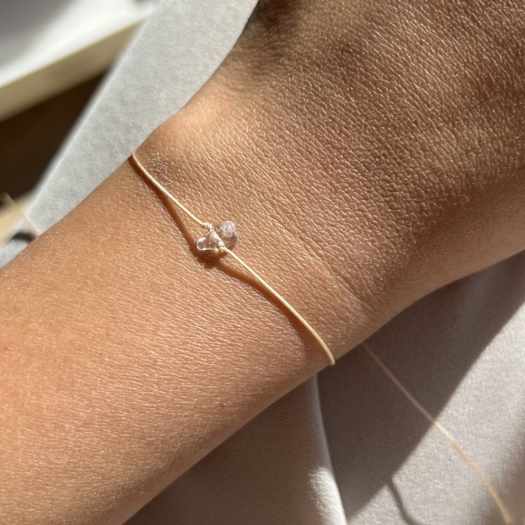 Bransoletka na szczęście  | kryształ górski, masa perłowa, kamień księżycowy