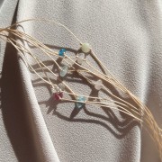 Bransoletka na szczęście  | kryształ górski, masa perłowa, kamień księżycowy