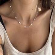 Srebrny naszyjnik choker PERŁA