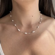 Srebrny naszyjnik choker PERŁA