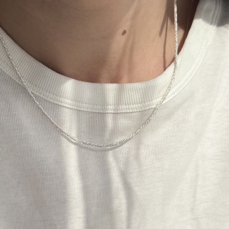 Srebrny naszyjnik choker WŁÓCZKA cienki