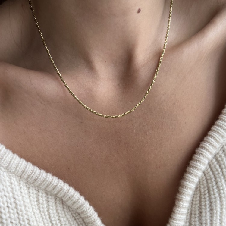 Srebrny pozłacany naszyjnik WŁÓCZKA