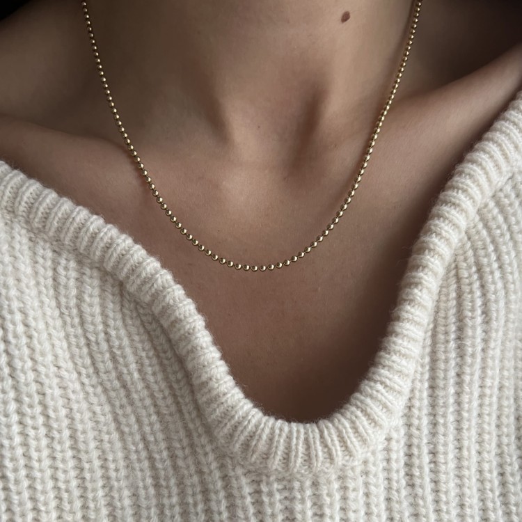 Srebrny pozłacany naszyjnik KULKA mini