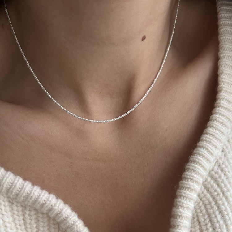 Srebrny naszyjnik WŁÓCZKA cienka