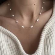 Srebrny pozłacany naszyjnik choker PERŁA