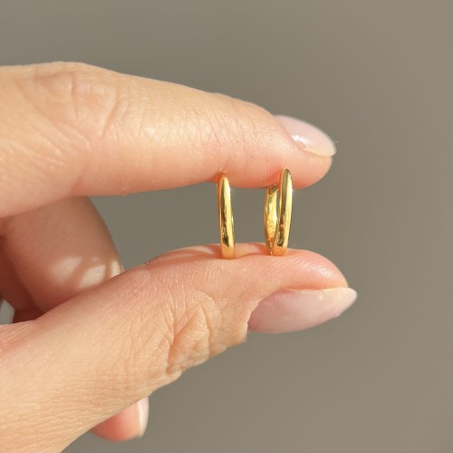 Srebrne pozłacane kolczyki trójkąty V