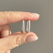 Srebrne kolczyki OWALNE duże z cyrkoniami