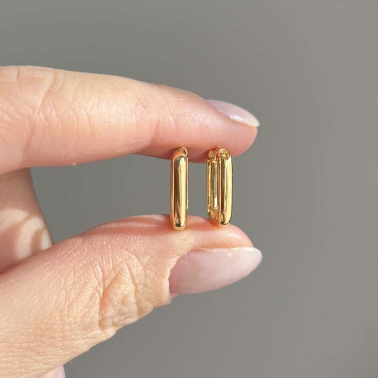 Srebrne pozłacane kolczyki OWALNE no.01