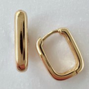 Srebrne pozłacane kolczyki OWALNE no.01