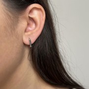 Srebrne pozłacane kolczyki OWALNE no.01