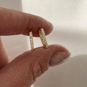 Srebrne pozłacane kolczyki OWALNE z cyrkoniami
