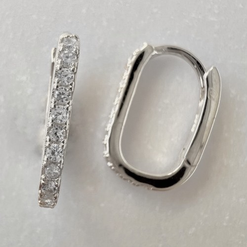 Srebrne kolczyki OWALNE z cyrkoniami