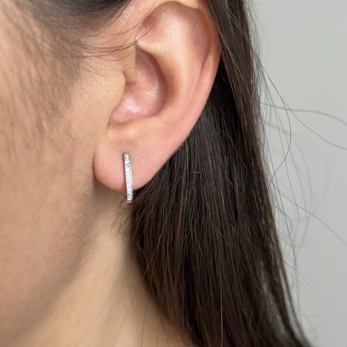 Srebrne kolczyki OWALNE z cyrkoniami