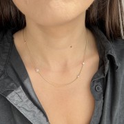 Srebrny pozłacany naszyjnik choker z cyrkoniami