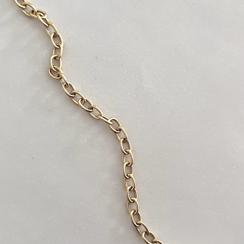 Srebrny pozłacany naszyjnik choker łańcuch  owal