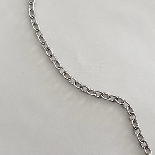 Srebrny naszyjnik choker łańcuch  owal