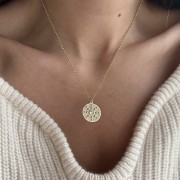 Srebrny pozłacany naszyjnik koło