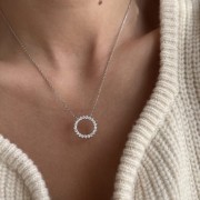 Srebrny naszyjnik z cyrkoniami KOŁO