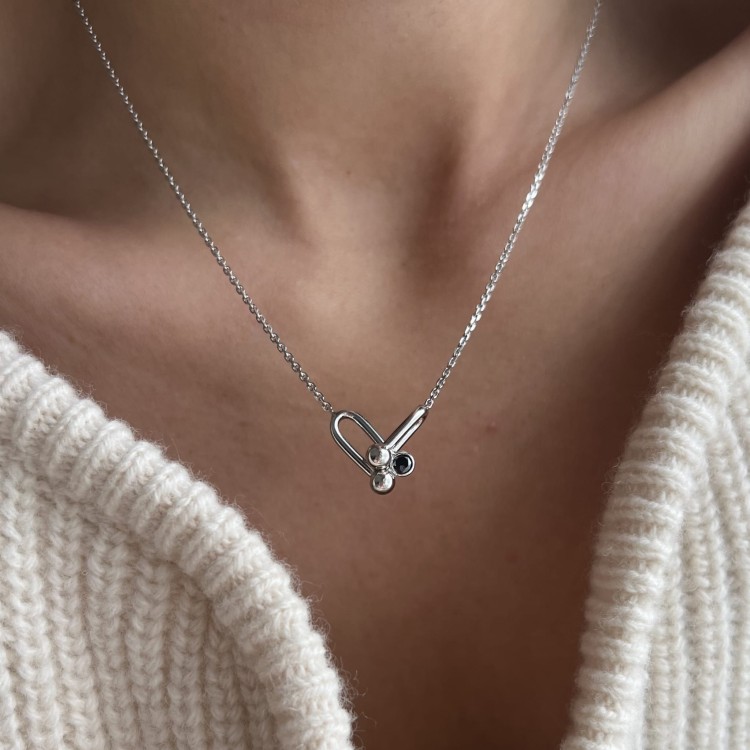 Srebrny naszyjnik z cyrkonią czarną