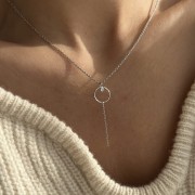 Srebrny naszyjnik z cyrkonią czarną