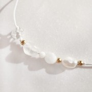 Bransoletka na szczęście  | kryształ górski, kamień księżycowy, perła, masa perłowa