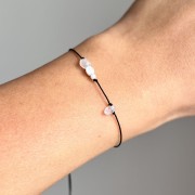 Bransoletka na szczęście  | kryształ górski, masa perłowa, kamień księżycowy