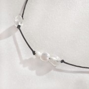 Bransoletka na szczęście  | kryształ górski, masa perłowa, kamień księżycowy