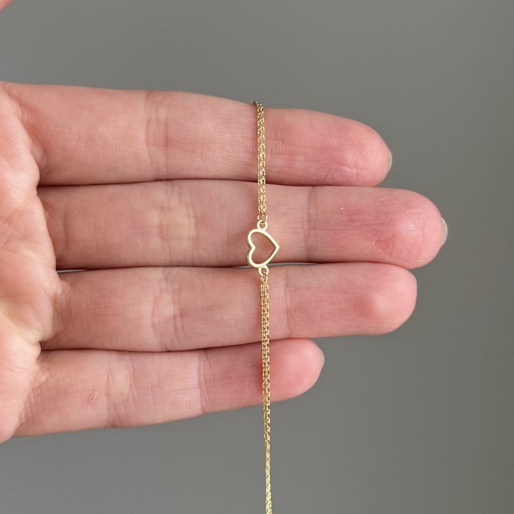 Złota bransoletka serce 333