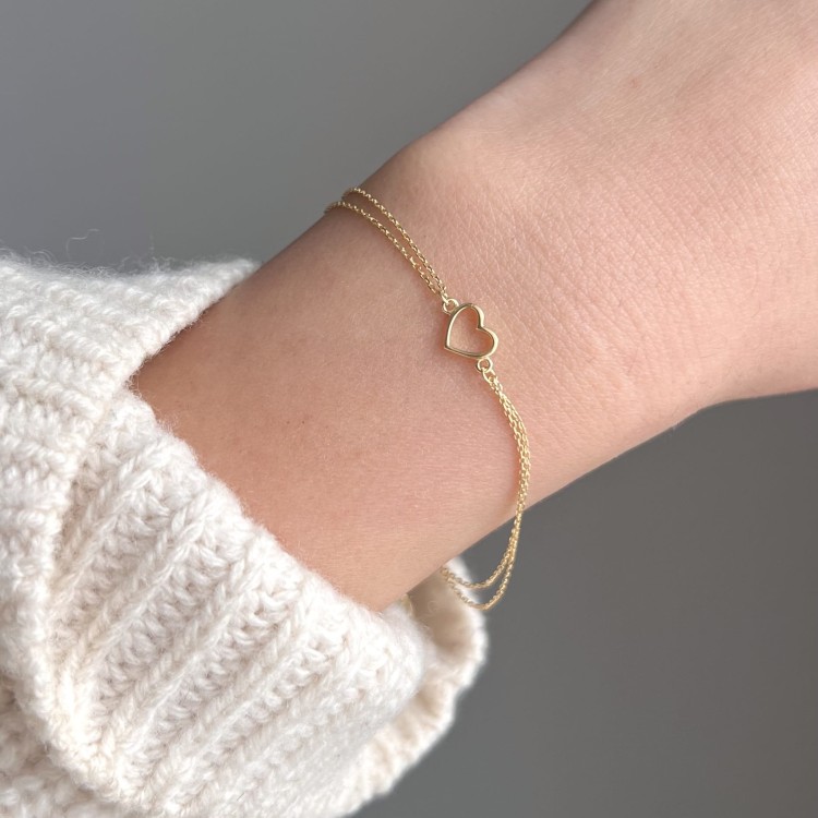 Złota bransoletka serce 333