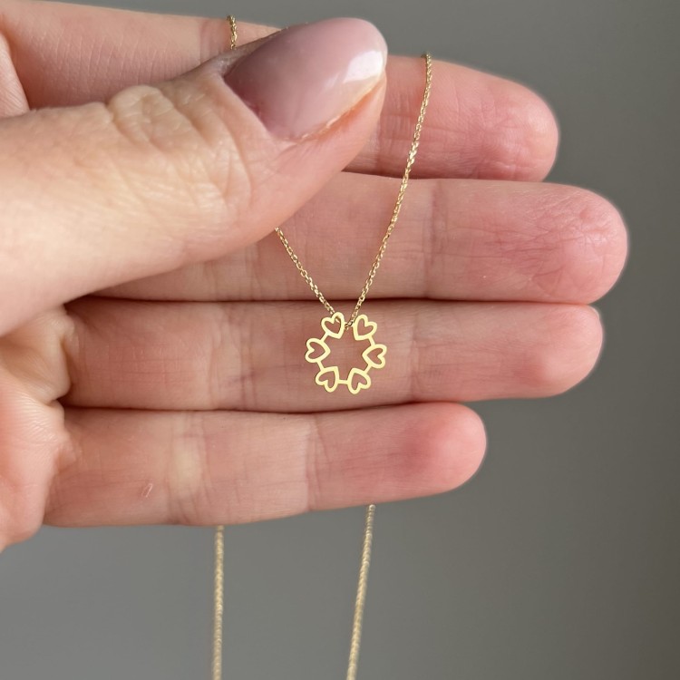 Złoty naszyjnik serca 333