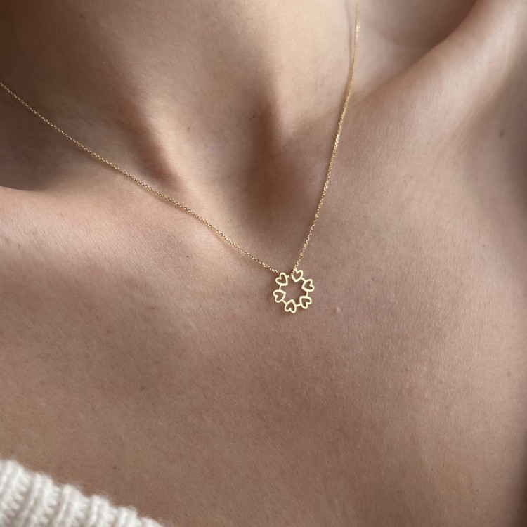 Złoty naszyjnik serca 333