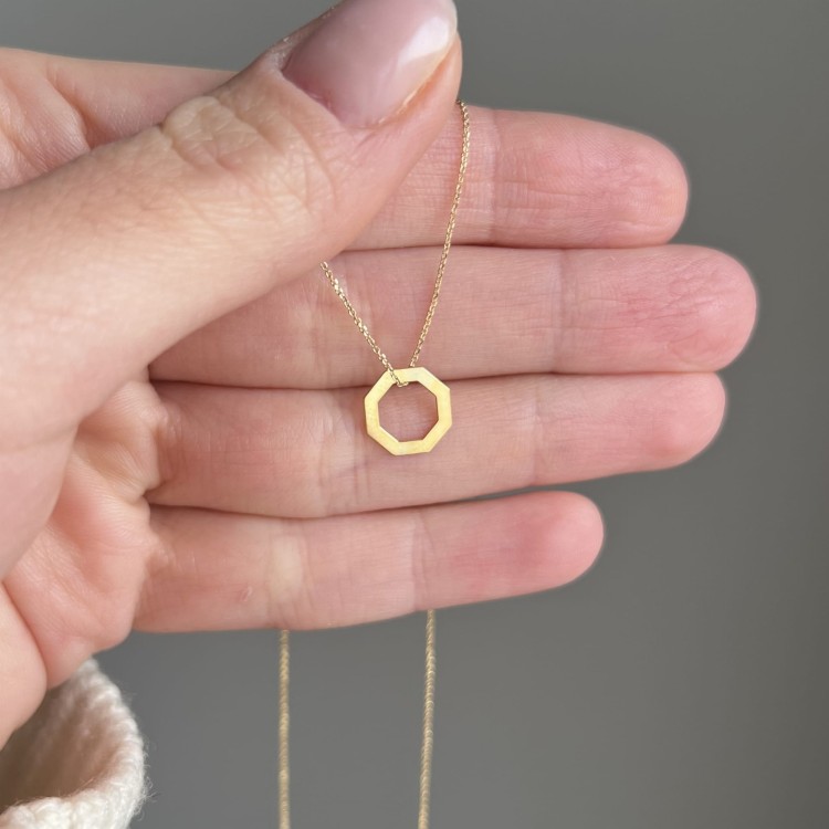 Złoty naszyjnik ośmiokąt 333