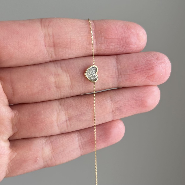 Złota bransoletka serce 333