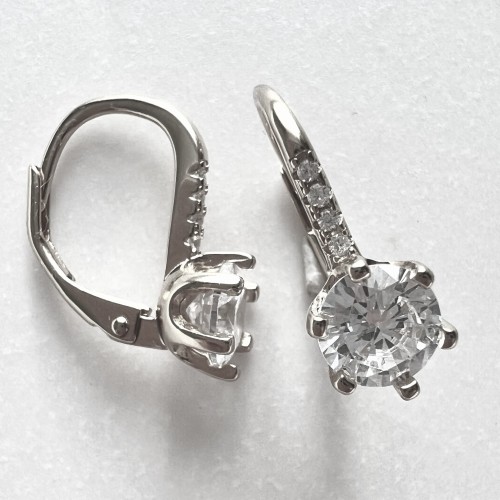 Srebrne kolczyki z cyrkoniami BŁYSZCZĄCE