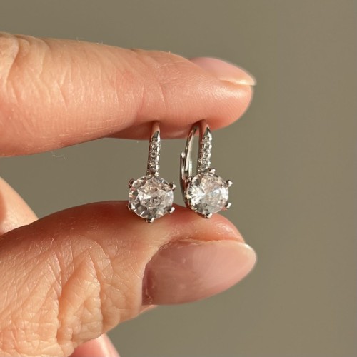 Srebrne kolczyki z cyrkoniami BŁYSZCZĄCE