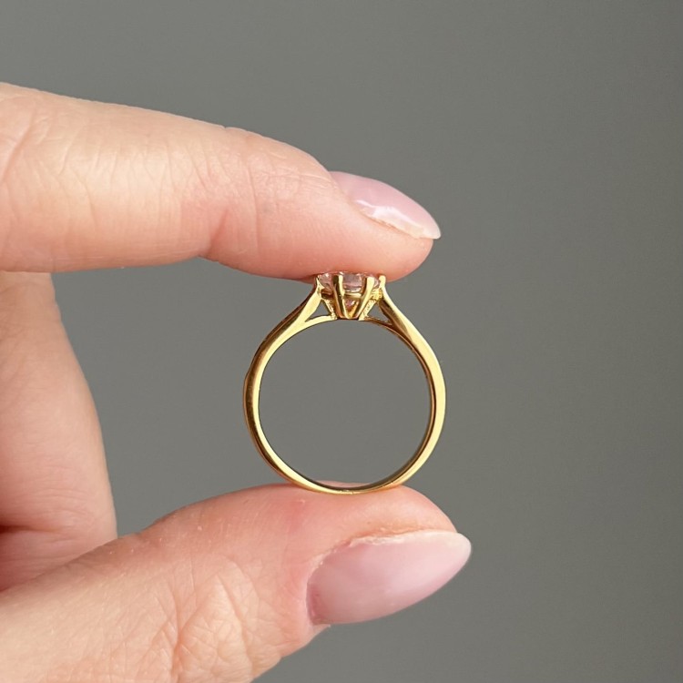 Srebrny pozłacany pierścionek z cyrkoniami WYBRANA