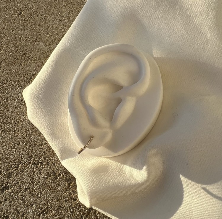 Srebrne pozłacane kolczyki koła małe z cyrkoniami